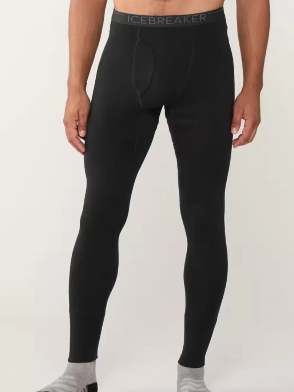 ICEBREAKER 260 Merino Tech Thermal Leggings with Fly - Black Men's XL $140
